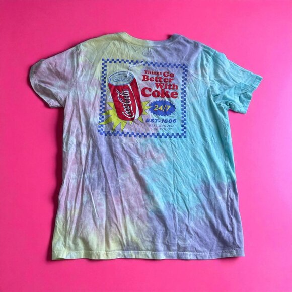 COCA COLA Women's Tie Dye Enjoy T Shirt Size Large - Picture 1 of 7